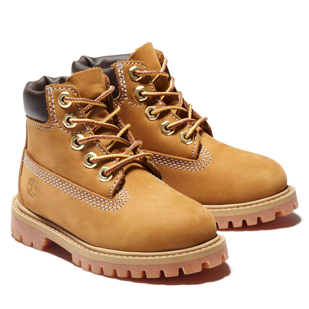 Botas Crianças - Timberland 6-Inch Toddler Premium Impermeavel - APITG2587 - Marrom